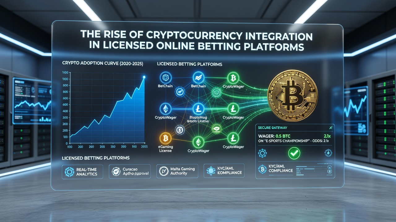 Illustration von Blockchain-Transaktionen und lizenzierten Wettplattformen mit globalen Netzwerken